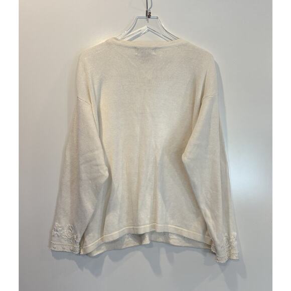Lane Bryant Design Embroidered Pearl Bead Cardigan Sweater Womens 18/20 (I) - Picture 2 of 4